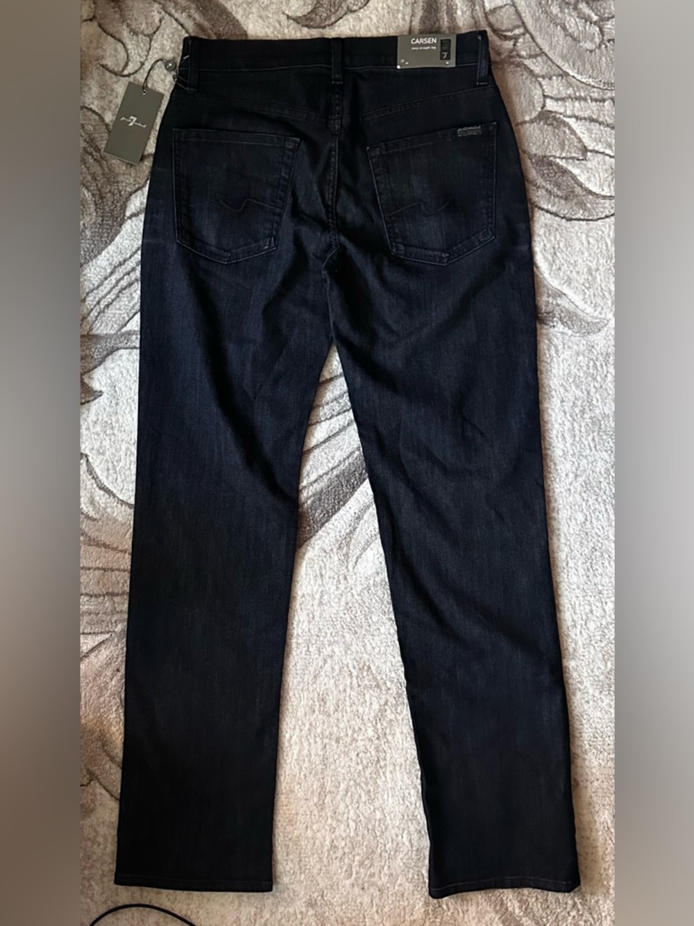 7 For All Mankind Carsen Men's Dark Blue ‘Easy Straight Leg’ Jeans NWT - Picture 6 of 9